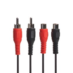 Connectech Phono Forlængerkabel. 5m. Sort