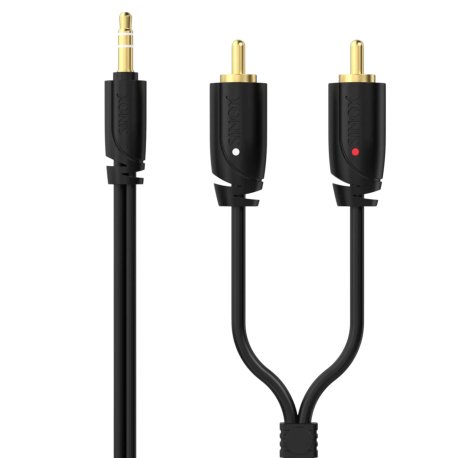 Sinox PRO 3,5mm mini Jack til Phono Kabel. 1m. Sort