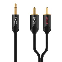 Sinox SHD mini Jack Til Phono Kabel. 0,75m. Sort