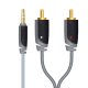 Sinox 3,5mm mini Jack Til Phono Kabel. 10m. Grå/sort