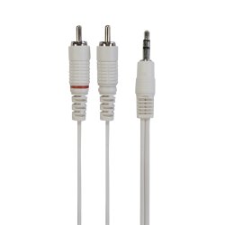 Connectech 3,5mm mini Jack Til Phono Kabel. 3m. Hvid
