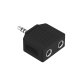 Sinox mini Jack Hovedtelefon Splitter. Sort