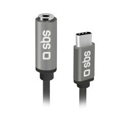 SBS USB C til mini Jack Adapter. Grå