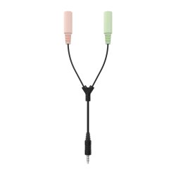 Sinox Headset Adapter. 0,2m. Sort