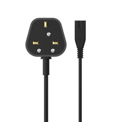 Sinox 8-tals Strømkabel med UK stik. 1,5m. Sort