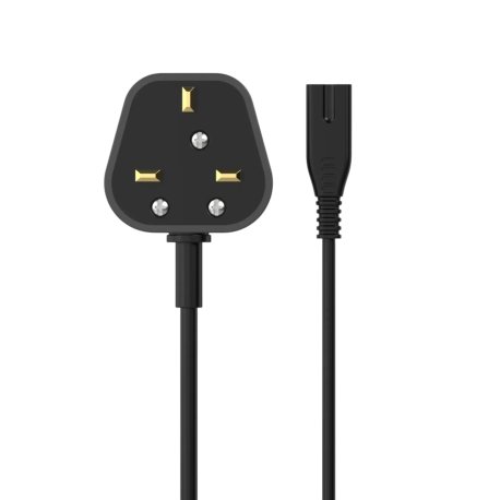 Sinox 8-tals Strømkabel med UK stik. 1,5m. Sort
