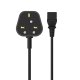 Sinox 3-pin Strømkabel Med UK Stik  1,8m. Sort
