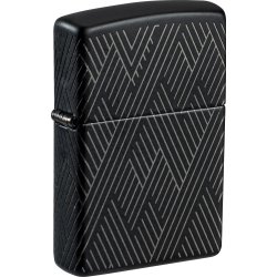 Org.ZIPPO Sort Laserede Abstrakte Linjer