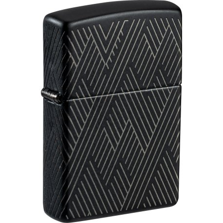 Org.ZIPPO Sort Laserede Abstrakte Linjer