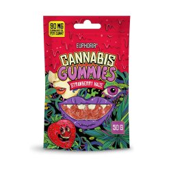 Euphoria Vingummi Jordbær Haze, 50 g