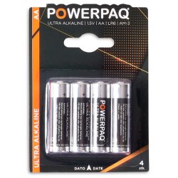 Batteri Powerpaq AA LR6 4 stk Ultra Alkaline