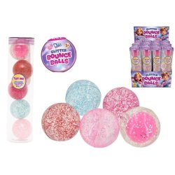 Hoppebolde Glitter 5 stk i Rør