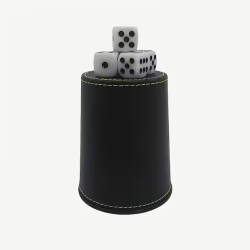 Raflesæt  Bæger og 5 Terninger