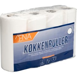 Køkkenrulle ENA 2-lags Hvid Nyfiber 4 ruller