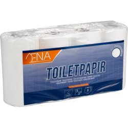 Toiletpapir ENA 3-lags Hvid Nyfiber 8 ruller