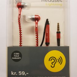 P&P Headset Lynlås Rød 