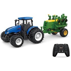 Fjernstyret Traktor m/Såvogn 1:24 Alloy 2.4G