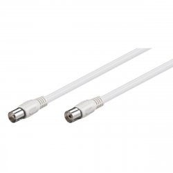 Antennekabel - 10 m (2x skærm85dB) Hvid - Goobay