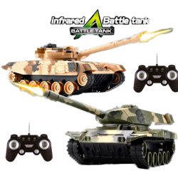 Fjernstyret Battle Tanks med IR Kampsystem Grøn / Sand 27,5 cm (2 stk)