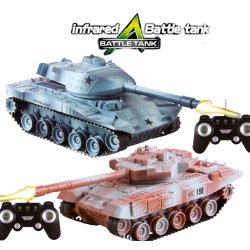Fjernstyret Battle Tanks med IR Kampsystem Grå / Sand 27,5 cm (2 stk)