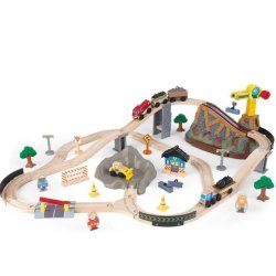Kidkraft Træ Construction Tog sæt m/Tilbehør