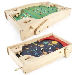 Pintoy 2-i-1 spil Fodbold Flipper og Pinball Spil Til Børn i Træ