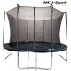 MCU-Sport Classic Plus V2 3.7M Trampolin + Sikkerhedsnet + Stige Sort