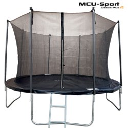 MCU-Sport Classic Plus V2 3.7M Trampolin + Sikkerhedsnet + Stige Sort