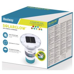 Bestway SolarGlow LED-Kemikaliedispenser med 4-Farvet Lys