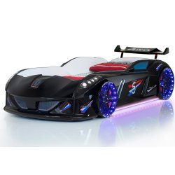 Speedy Turbo Tech Bilseng med LED-Lys og Lydpakke, Sort