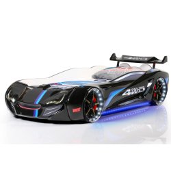 Speedy Spoiler 4WD Bilseng med LED-Lys og Lydpakke, Sort
