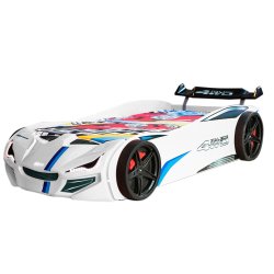 Speedy 4WD Bilseng med LED-Lys, Hvid