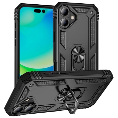 iPhone 17 - Armor Hybrid Cover Med Kickstand   "Sort"