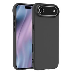 iPhone 17 Air - Fleksibelt Gummi Cover    "Mat sort"