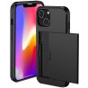 iPhone 15 - SLIDE Hybrid Cover Med Kortholder   "Sort"
