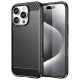 iPhone 16 Pro - Gummi Cover - Børstet Design   "Sort"