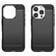 iPhone 16 Pro - Gummi Cover - Børstet Design   "Sort"