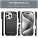 iPhone 16 Pro - Gummi Cover - Børstet Design   "Sort"