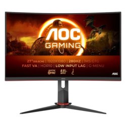 AOC C27G2Z3 Gaming PC Skærm - 27", Curved, VA, 280Hz - Sort