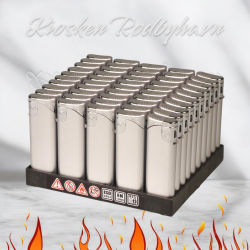 GO Piezo Genanvendelig Lighter Slider Sølv