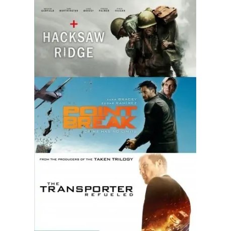 Hacksaw Ridge - Point Break - The Transporter Refueled   "Blu-Ray"