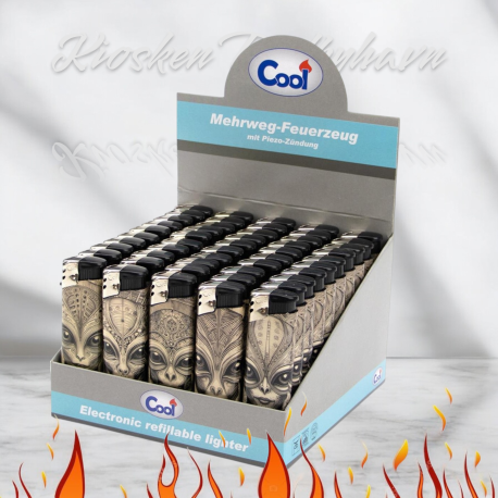 COOL Piezo Lighter Aliens Assorteret
