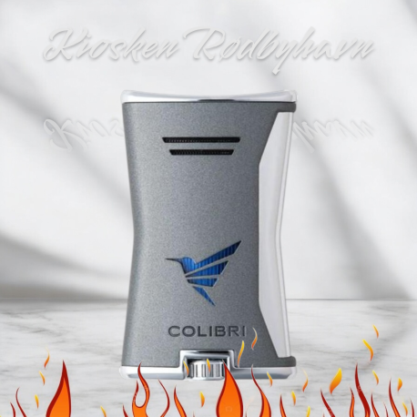COLIBRI Slim Lighter, Antracit/krom  Med Niveauindikator