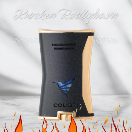 COLIBRI Slim Lighter, Sort/Guld  Med Niveauindikator