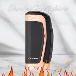 Colibri E3 Triple Jet Butan Flamme Lighter   Sort/Roséguld