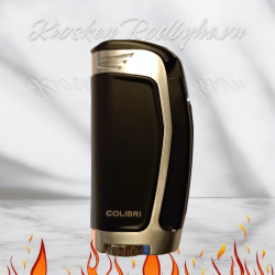 Colibri E3 Triple Jet Butan Flamme Lighter   Sort/Krom