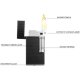 COLIBRI Lighter Julius II   Sort/Krom