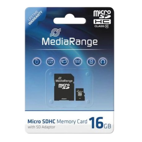 MediaRange Micro SDHD kort 16 gb