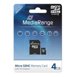 MediaRange Micro SDHD kort 4 gb