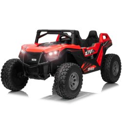 Beach Buggy XL Elbil m/4x24V Motorer + Gummihjul + fjernb  "Sort/Rød"